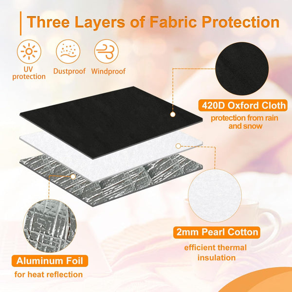 Waterproof Outdoor Window Air Conditioner Cover 3 Layer Insulation Black 27.5" X 22.5" 18.5" Portable Air Conditioners