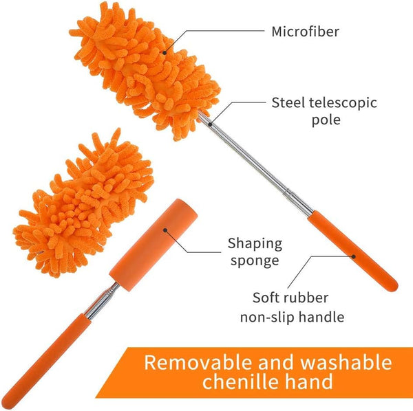 Washable For Cleaning Phoenixes Feather Extendable Dusting Wand 11Inches 30 Wet Or Dry Use (5 Pcs) Dusters