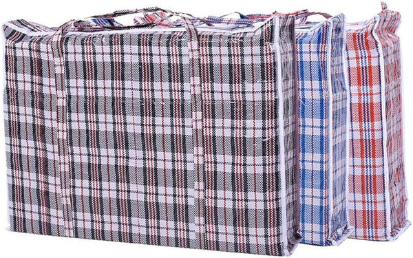 Set Of 3 Jumbo Storage Laundry Shopping Bags With Zippers And Handles Reusable Shopping Bags