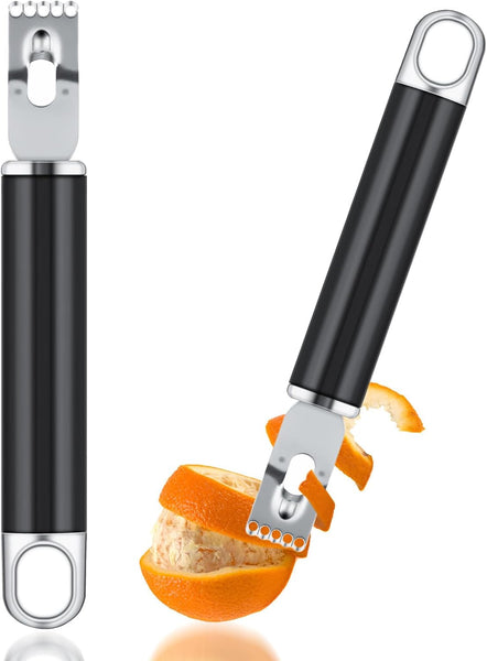 2 In 1 Channel Knife Lemon Zester Tool Ultra Sharp Twist Peeler For tail Garnish Stainless Steel Orange Citrus Fruit Rind Home Bar Kitchen Accessories