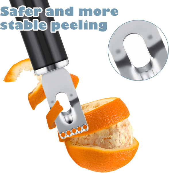 2 In 1 Channel Knife Lemon Zester Tool Ultra Sharp Twist Peeler For tail Garnish Stainless Steel Orange Citrus Fruit Rind Home Bar Kitchen Accessories