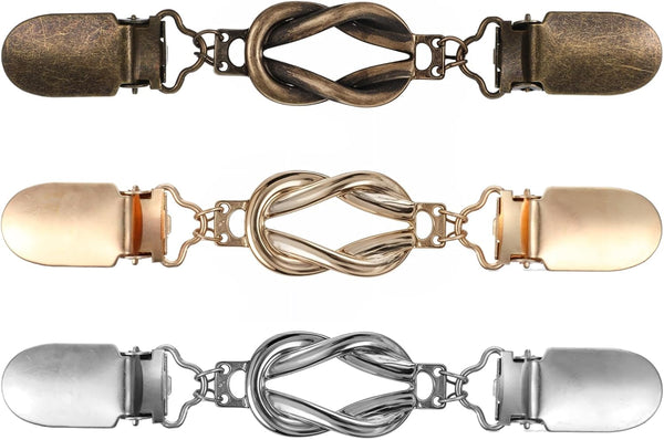 3Pcs Cinch Clip Set: Sweater Dress Cardigan Shawl Clips For Women Belt Buckles