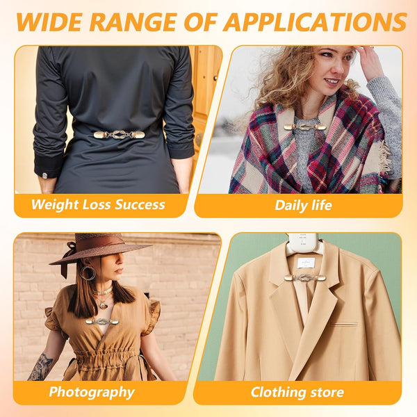 3Pcs Cinch Clip Set: Sweater Dress Cardigan Shawl Clips For Women Belt Buckles