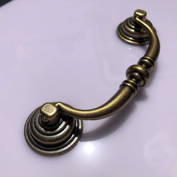 10 Pack 4.25"Hole Center Shabby Chic Drawer Pulls Handles Antique Bronze Kitchen Cabinet Drop Bail (108Mm/Antique Brozne) Kitchen Cabinet Doors And Fr