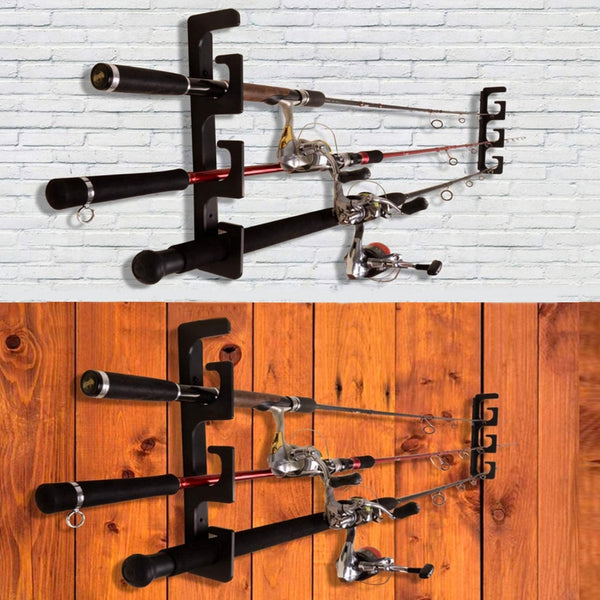 Fishing Rod Holders Set Of 6 Black Acrylic Garage Storage Rod Rests & Holders