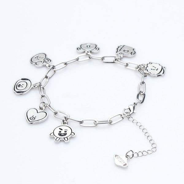 Bt21 Kpop Bts Cartoon Alloy Bracelet Bracelets