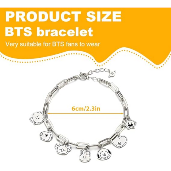 Bt21 Kpop Bts Cartoon Alloy Bracelet Bracelets