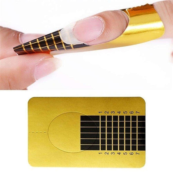 Gold Nail Templates 500 Pcs Forms Compatible With Professional Art 2D Nail Art Design