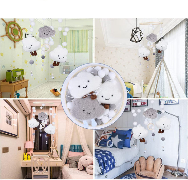 Baby Crib Mobile Music Box Pendant Clock Bedside Safe Toy For Infants Compatible With Yux Gray Kids Wall Stickers