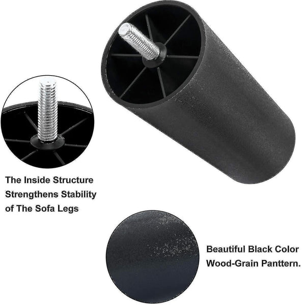 Sofa Replacement Legs 4 Pack Plastic Furniture With Mounting Plates Compatible Yux Model Furniture Parts