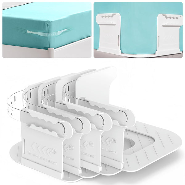 Invisible Sheet And Bed Cover Fastener Set Of 4 White Keeps Tight Removable Storable Sheets