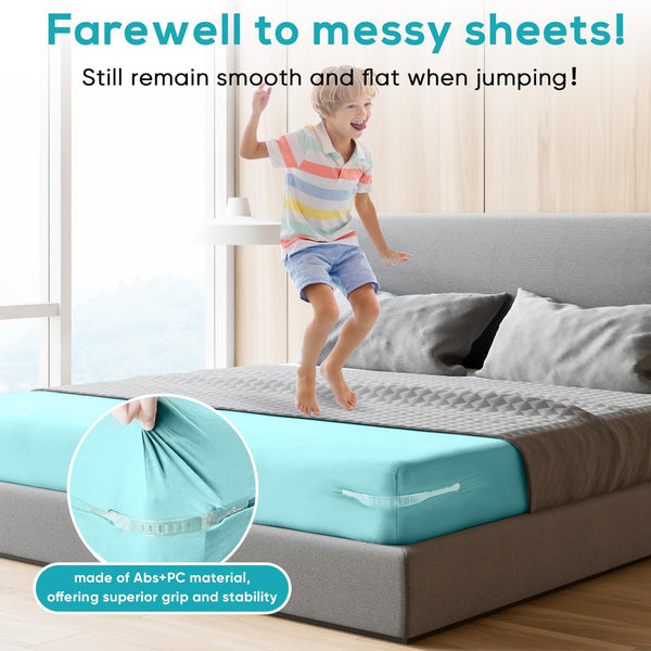 Invisible Sheet And Bed Cover Fastener Set Of 4 White Keeps Tight Removable Storable Sheets