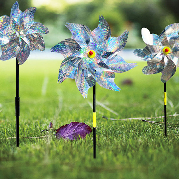 Reflective Scarecrow Wind Spinner Silver 2 Pack Windmills & Wind Spinners