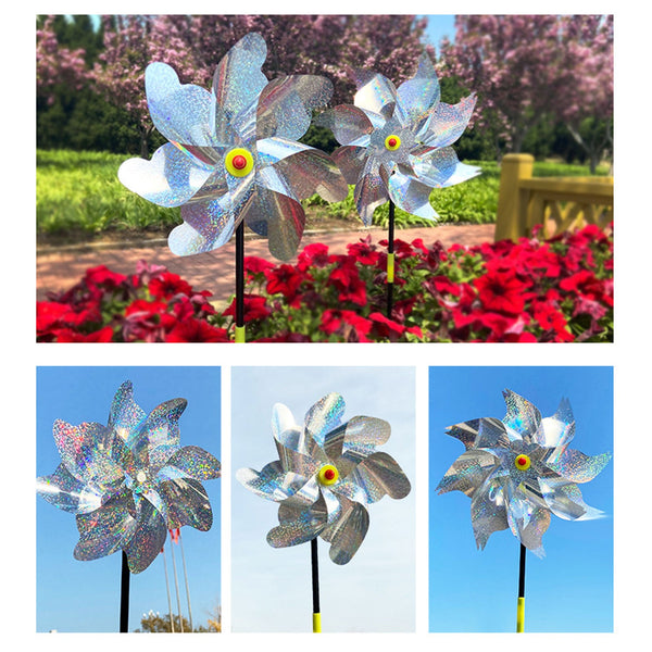 Reflective Scarecrow Wind Spinner Silver 2 Pack Windmills & Wind Spinners