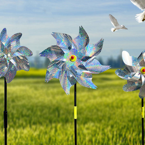 Reflective Scarecrow Wind Spinner Silver 2 Pack Windmills & Wind Spinners