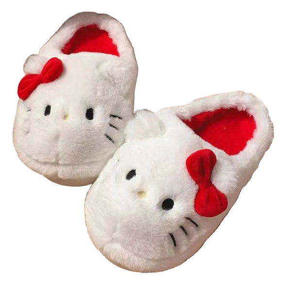 Hello Kitty Plush Kawaii Soft Padded Bedroom Shoes Slippers