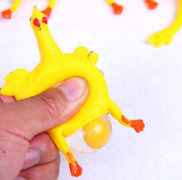 Stress Relief Squeeze Toy Laying Hen Ventilation Chicken Keychain Trick Yux Compatible Squeezable Stress Relievers