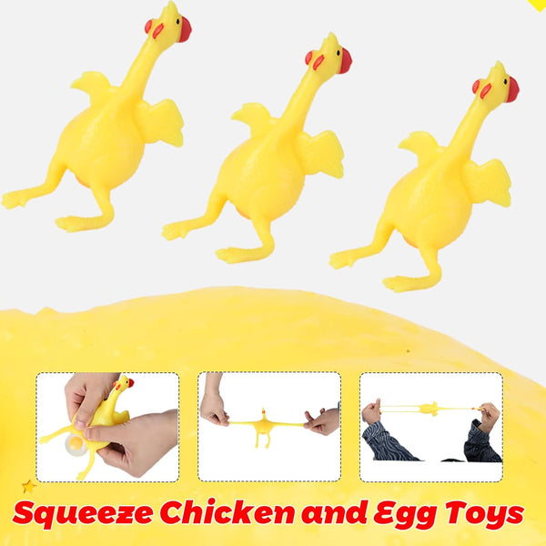 Stress Relief Squeeze Toy Laying Hen Ventilation Chicken Keychain Trick Yux Compatible Squeezable Stress Relievers