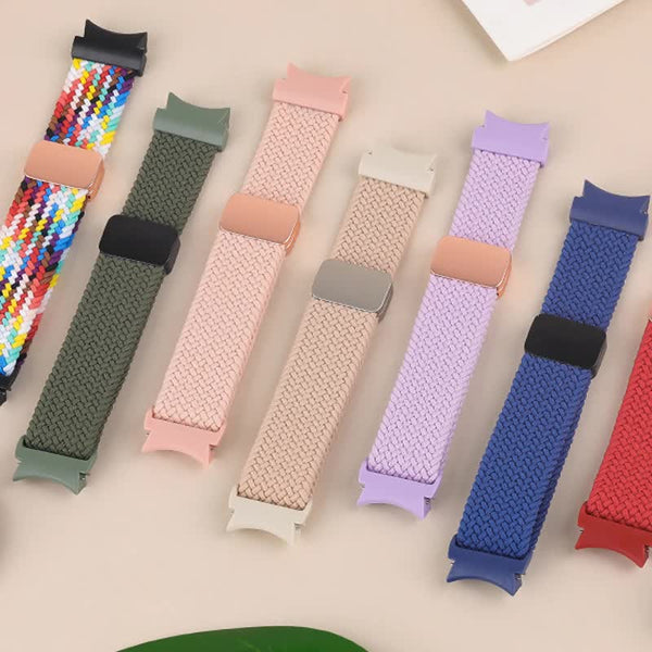 Braided Magnetic Strap For Compatible With Samsung Galaxy Watch 6 5 4 Classic Pro 40Mm 44Mm 45Mm 47Mm 43Mm Band Black Watch Bands