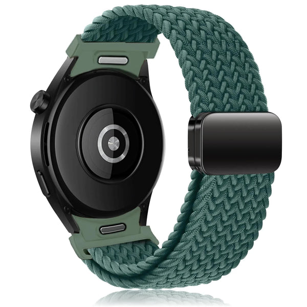 Compatible With Samsung Galaxy Watch 4 5 6 Classic/Pro Braided Magnetic Strap Without Gap 40Mm 43Mm 44Mm 45Mm 47Mm Rainforest Green Watch Bands