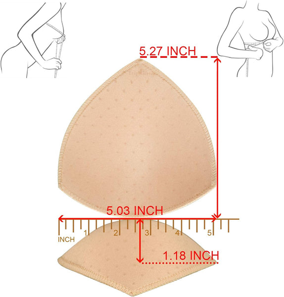5 Pairs Bra Pads Inserts Breathable D Cup For Sports & Swimwear Bra Accessories