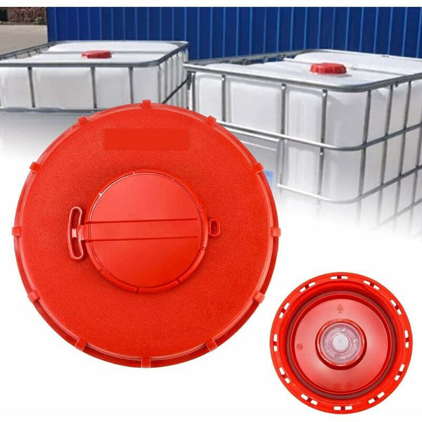 Ibc Tank Lid 163Mm Pe Plastic Ventilated Sealed Cap Chemical Resistant Red Container Cover Food Storage Containers