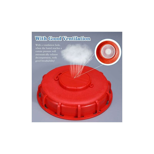 Ibc Tank Lid 163Mm Pe Plastic Ventilated Sealed Cap Chemical Resistant Red Container Cover Food Storage Containers