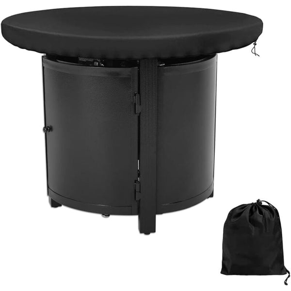 Fire Pit Protective Cover Anti Uv 420D Round For Protection And Waterproof Patio Thin Grills Fire Pits