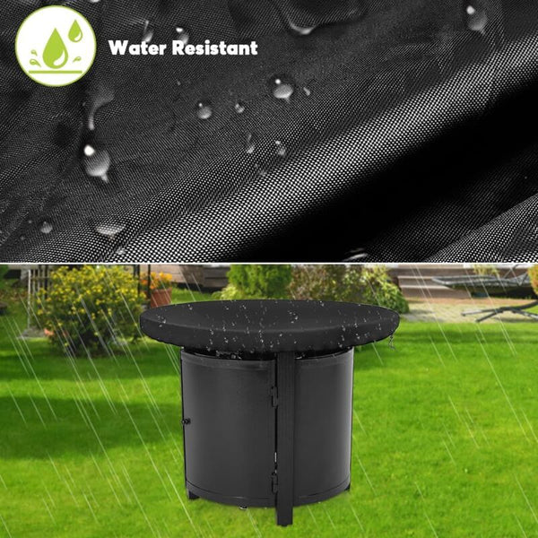 Fire Pit Protective Cover Anti Uv 420D Round For Protection And Waterproof Patio Thin Grills Fire Pits