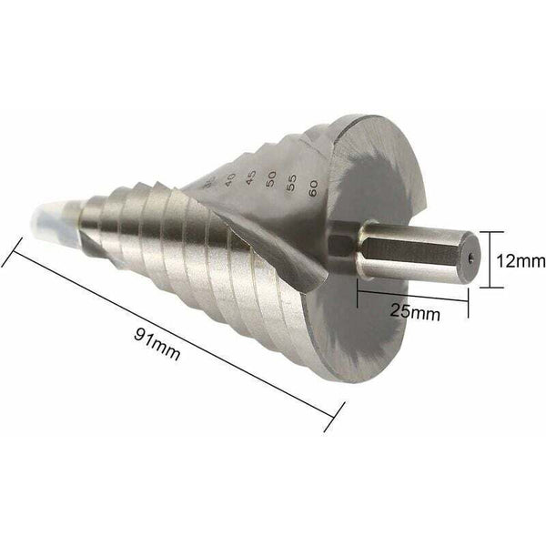 Hss Step Drill Bit 6 60Mm Spiral Cone For Metal Wood Plastic Wood Drill Bits
