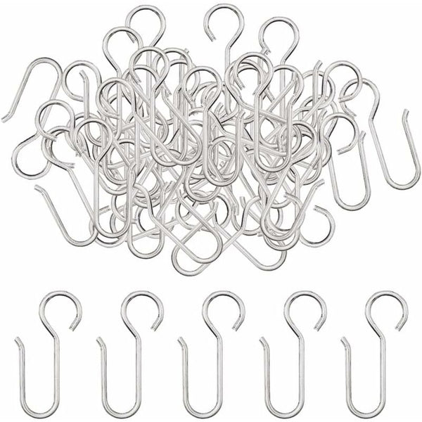 Heavy Duty Zinc Curtain Clips 40 Pieces 50X2.5Mm Rail Hooks For Door Curtains Curtain Poles & Accessories