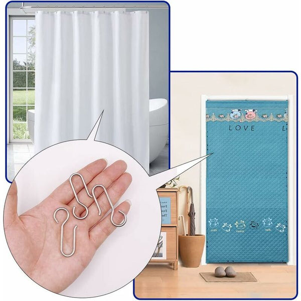 Heavy Duty Zinc Curtain Clips 40 Pieces 50X2.5Mm Rail Hooks For Door Curtains Curtain Poles & Accessories