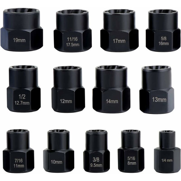 13 Piece Damaged Bolt Extractor Socket Wrench Set Socket Wrenches