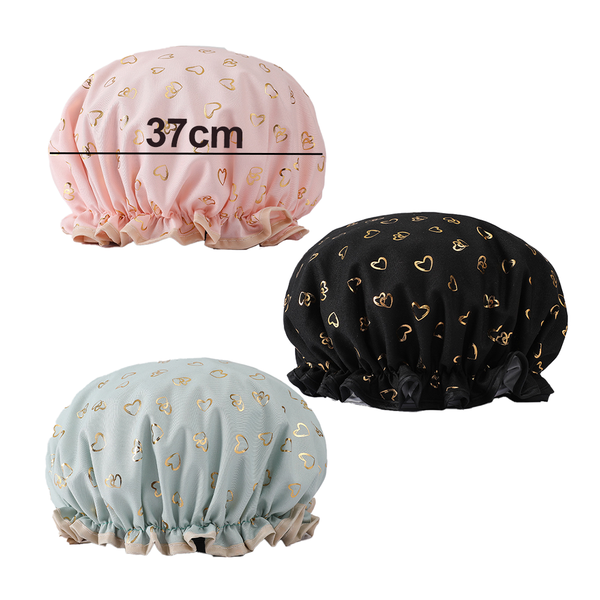 3 Pack Waterproof Double Layer Shower Caps For Women Other Shower & Bath Accessories