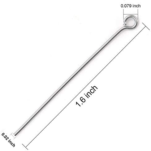 304 Stainless Steel Open Eye Pins For Jewelry Making 4Cm 300Pcs Silver Jewellery Cord & Wire