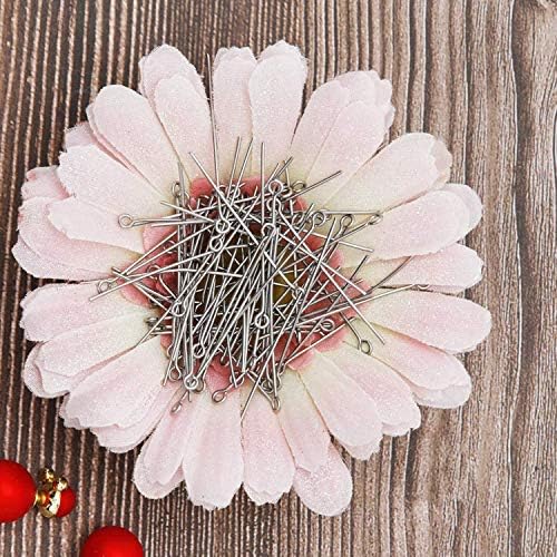 304 Stainless Steel Open Eye Pins For Jewelry Making 4Cm 300Pcs Silver Jewellery Cord & Wire