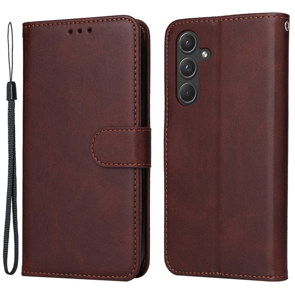 Compatible With Samsung A55 5G Leather Wallet Case Multiple Colors Brown Cases Covers & Skins