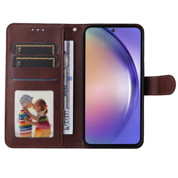 Compatible With Samsung A55 5G Leather Wallet Case Multiple Colors Brown Cases Covers & Skins