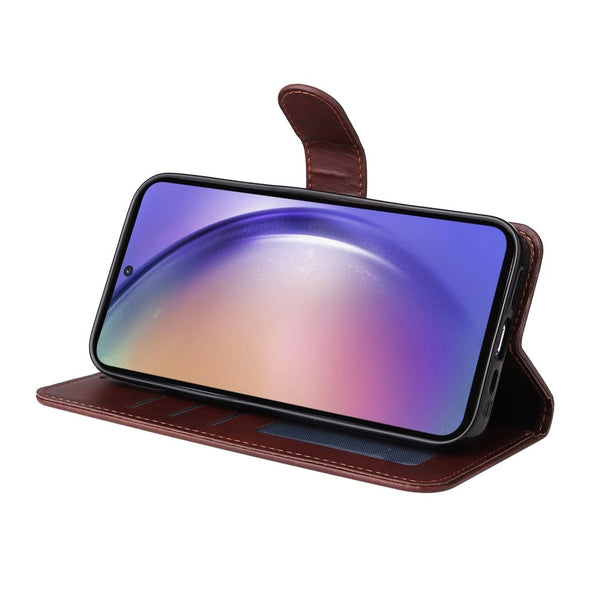 Compatible With Samsung A55 5G Leather Wallet Case Multiple Colors Brown Cases Covers & Skins