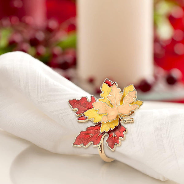 Set Of 4 Maple Leaf Napkin Rings Napkin Rings & Holders