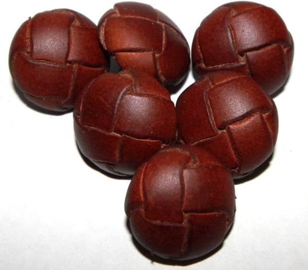 7/8" Medium Brown Genuine Leather Buttons Other Sewing