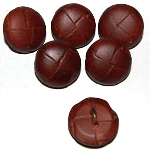 7/8" Medium Brown Genuine Leather Buttons Other Sewing