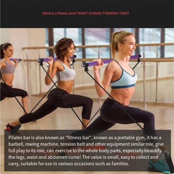 Stretched Fusion Pilates Bar Multi Functional Fitness Equipment Resistance Trainers