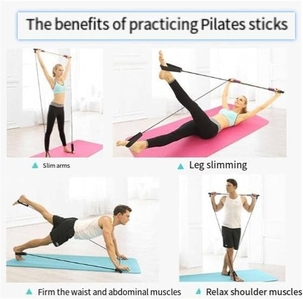 Stretched Fusion Pilates Bar Multi Functional Fitness Equipment Resistance Trainers