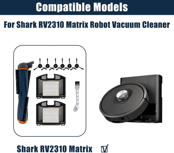 10 Pack Replacement Parts Set For Shark Rv2310 Matrix Robot Vacuum Cleaner Main Brush Hepa Filters 6 Side Brushes Cleaning Vacuum Cleaner Parts