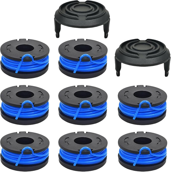 10 Pack String Trimmer Spool For Harbor Freight Bauer 19115C 20V Cordless 0.065" 10Ft Weed Eater Line (8 + Cap) String Trimmer Parts