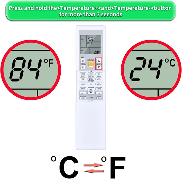 Replacement For Daikin Ac Air Conditioner Remote Control Compatible With Arc452a9 Arc452a10 Arc452a19 Arc452a20 Arc452a21 Arc452a23 Arc466a36 Portable