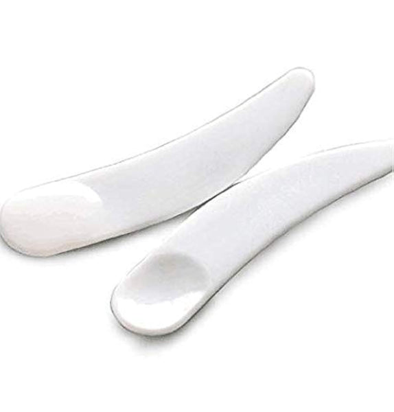 100Pcs Disposable Mini Curved Cosmetic Spatula Scoop Makeup Mask Plastic Spoonsmall For Mixing And Sampling. Other Makeup Tools & Accs.
