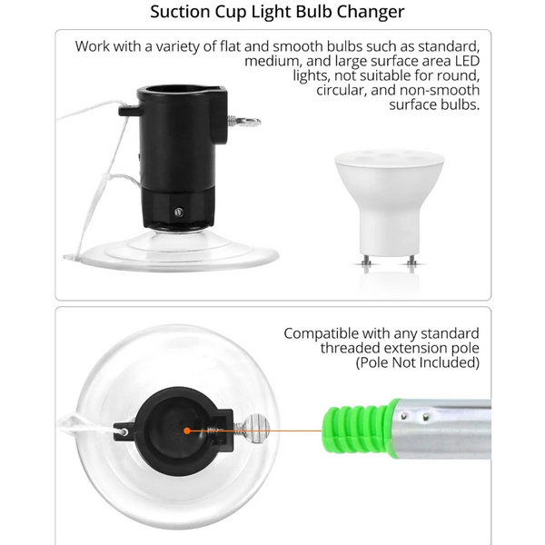 3 Piece Light Bulb Changer Kit For High Ceilings Light Bulbs