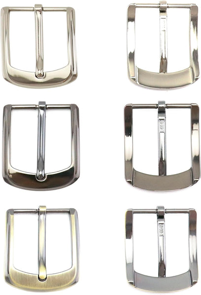 Classic Belt Buckles Set 3 Pack Metal 38 40 Mm (1.5" 1.6") Single Prong Square Replacement For Men Women (Silver Bronze Gray) Belts